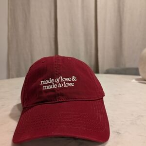 Made Of Love And Made To Love Dad Hat Cotton Red New